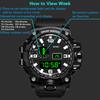 Outdoor Mens Digital Sports Watch With Silicone Strap For Running And Fitness