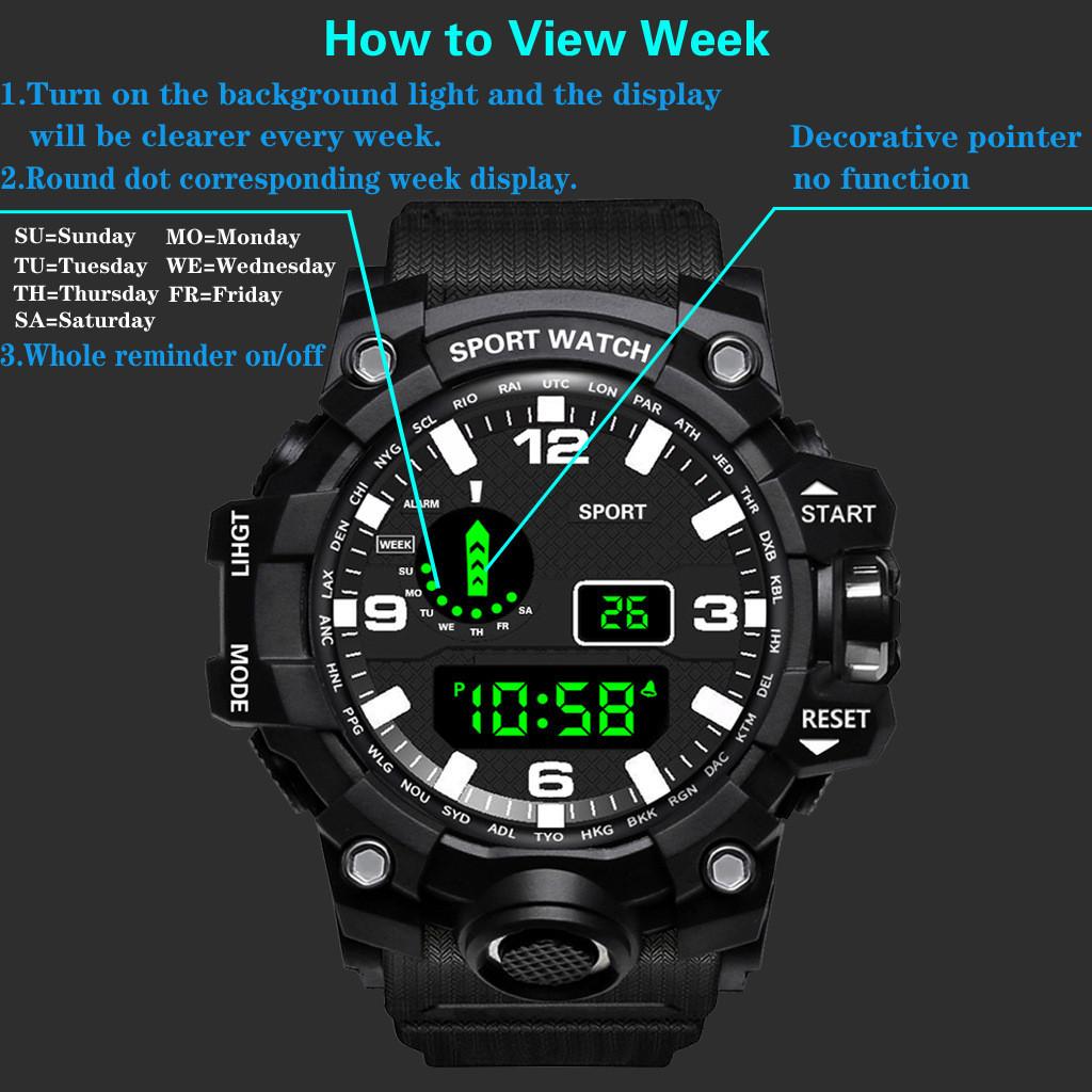 Outdoor Mens Digital Sports Watch With Silicone Strap For Running And Fitness