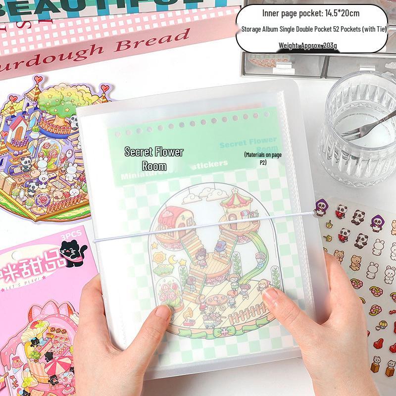 Landscaping Sticker & Photo Album A5 Loose-Leaf, Polaroid & Postcard Card Holder, A4 Single Grid Large