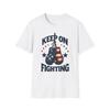 Vintage Look Boxing Gloves Keep On Fighting Patriotic T-Shirt USA Stars and Stripes Design