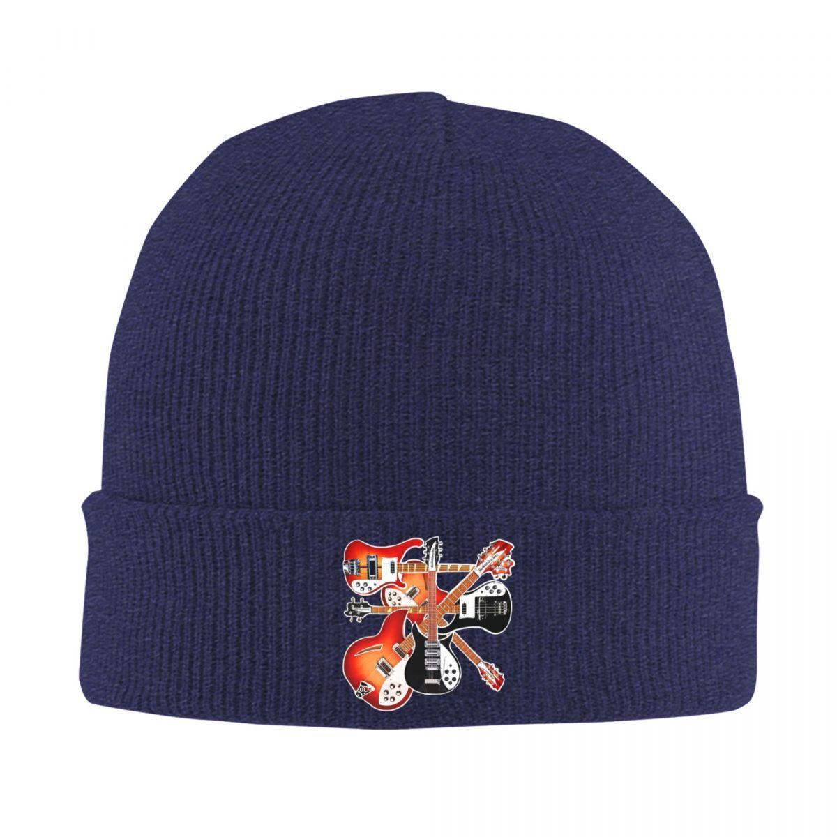 

Rickenbacker Guitar Celebration Abstract Art Collage Warm Knitted Cap Bonnet Hat Autumn Winter Beanies Hats for Men Women Adult