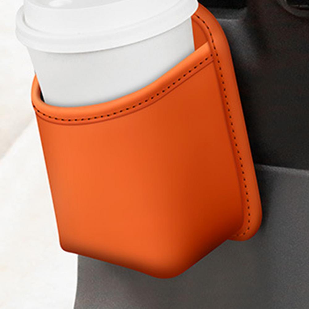 Back Seat Cup Holders PU Back Seat Organizer Spill-Proof Wear Resistant Multifunctional Vehicle Storage For Water Bottle