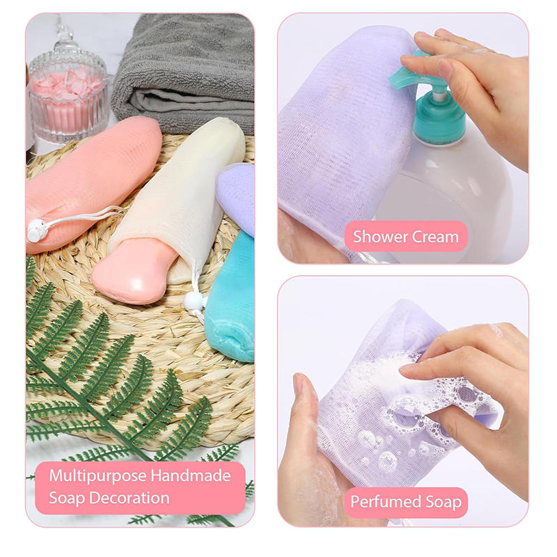 1/2PC Thickened 6 Layer Foaming Soap Bag Facial Cleanser Mesh Bag Shower Bubble Foam Net Baby Bath Body Washing Cleaning Sponges