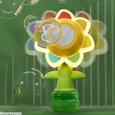 Máquina de brinquedo elétrica automática girassol balançando a cabeça ajuste luz dançando uma chave bolha fabricante brinquedo para crianças bolha