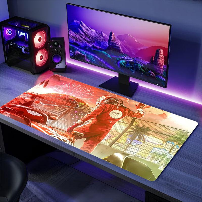 Podložka pod myš pro závodního jezdce, Velká herní podložka na stůl, Protiskluzová XXL podložka pod myš pro notebook a tablet, Herní podložka pro Mini PC se šitými okraji