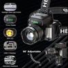 High Power Headlamp USB Rechargeable Wave Sensors Headlight Built in Battery Long Range LED Head Lamp For Hiking Camping Fishing