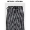 UR 2025 Herbst Karomuster Plissierte Kordelzug Weitbein Hose
