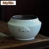Misty Blue White Porcelain Jianshui Tea Wash Bowl Tea Garbage Can Tea Residue Barrel Household Chaxi Tea Ceremony Collection