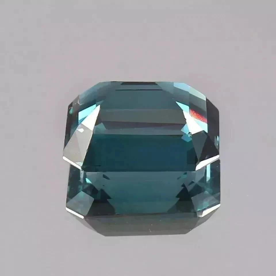 Natural Sapphire Bluish Green 10.10 Ct+ Emerald Cut Certified Stunning Gemstone