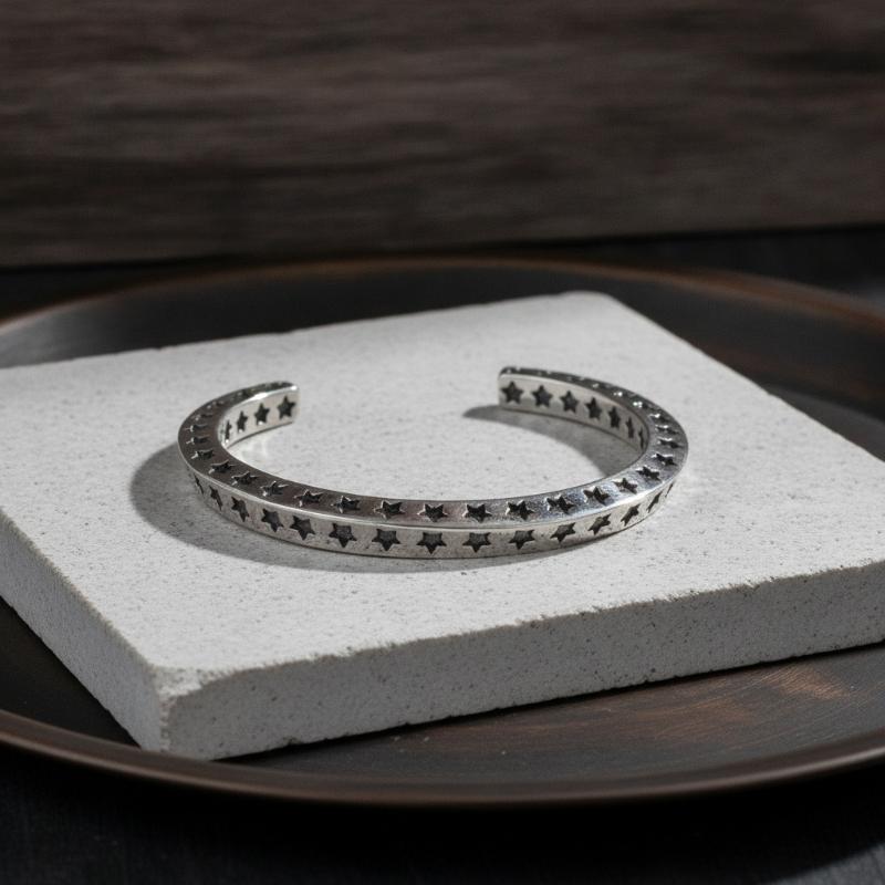 Silver Color Open Adjustable Brcacelet Bangles For Women Fashion Vintage Stars Bracelet Party Jewelry Gift