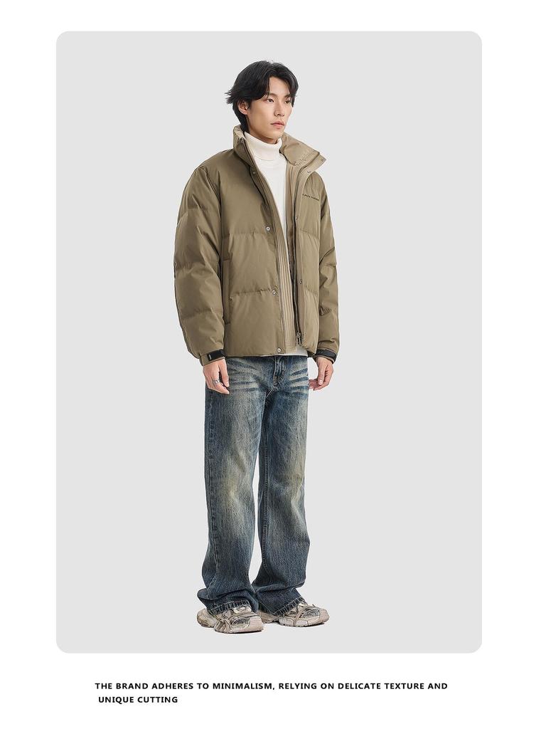 High-End Autumn/Winter American Trend Thick Duck Down Stand Collar Sports Jacket - Men's & Couples Casual Puffer