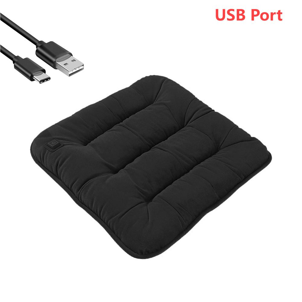 Winter Heated Car Seat Cover Heated Cushion USB/Cigarette Port Office Heated Seat Cushion Warm Pad Heating Warmer Cushions