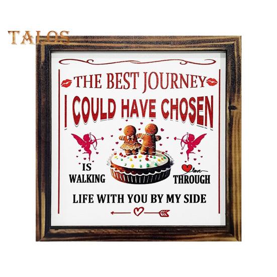 

Знак из дерева ко Дню святого Валентина, романтическая стоячая настольная табличка с рамкой, деревенская полка для стола, многоярусный поднос, украшение для вечеринки по случаю годовщины One Size A