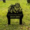 Metal Dog Memorial Garden Stake, Pet Grave Marker, Silky Terrier Outdoor Sign, Animal Remembrance Yard Decoration, Weatherproof Garden Metal Art
