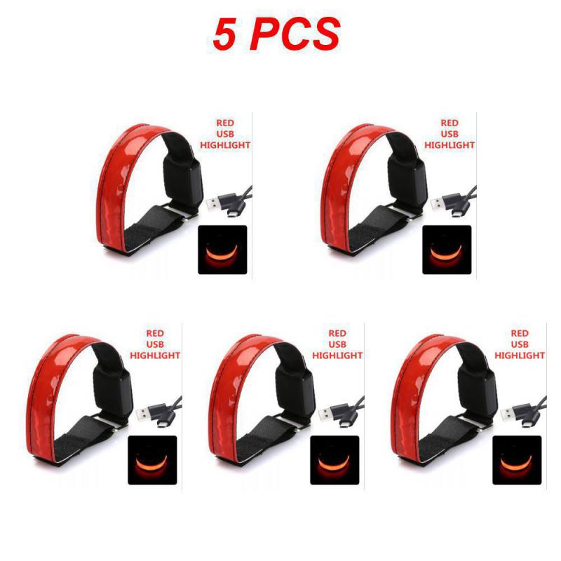 USB LED Luminous Night Running Cycling Armband Bracelet Night Glow Reflective Safety Belt Outdoor Sports Fluorescent Arm Band
