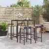 5-Cz. Garden Furniture Set, Black, Poly Rattan and Acacia