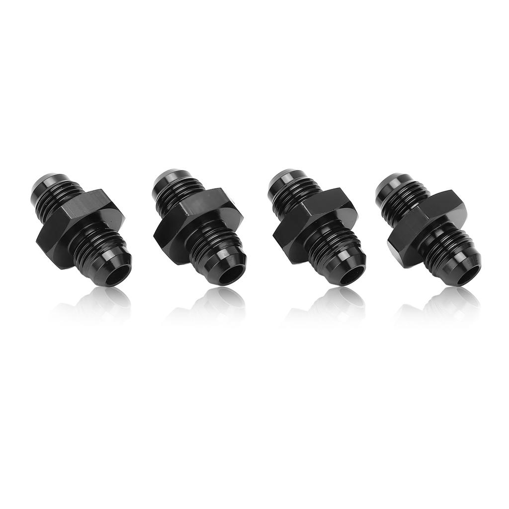 4PCS AN6 To AN6 Male Fitting Fuel Line Adapter Straight Aluminum Black Anodized for Flare Union