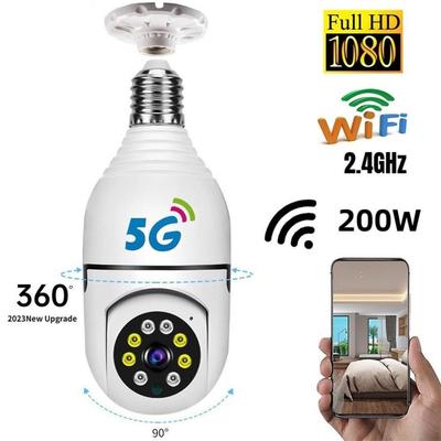 Full HD 1080P Security Monitoring Camera 360 ° Rotation Automatic Tracking Panoramic Light Bulb Camera Wireless WiFi