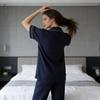 Nuovo Pigiama Estivo di Alta Gamma per Donna - Pantaloni Semplici a Maniche Corte con Vestibilità Larga, Adatto da Indossare Fuori, Set per la Casa.