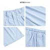 Mens Light Blue Striped Pleated Wide Leg Trousers Thin Loose Casual Pants Work Daily