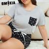 GMXIA Large Size Pajamas Women's Models Summer Enlarged Loose Casual Short-sleeved Shorts Homewear Suit