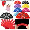 Plastikknochen Chinesischer Tai Chi Yoga Kung Fu Fächer 34cm Handfaltbarer Bühnenfächer Hochzeitsfeier Dekoration