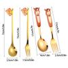 Year Of The Horse Chopsticks Spoons Set Gold Chinese  Year Stainless Steel Spoon Dessert Forks Decoration For Tableware