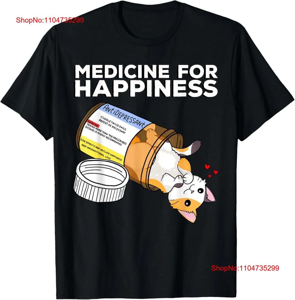 My Medicine For Happiness Called Cats Every Day Kitten Cat T Shirt Vintage Streetwear Graphic Top For Everyday Wear