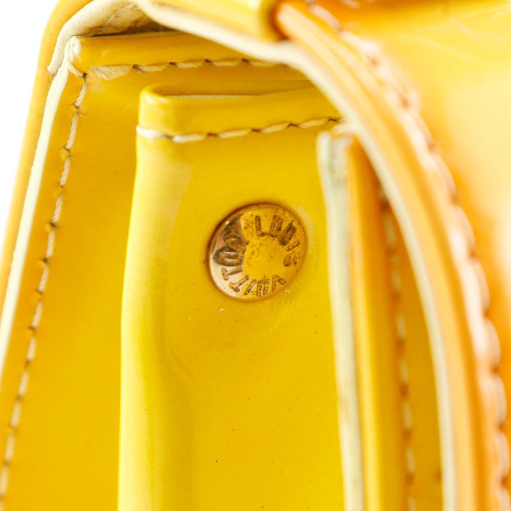 LOUIS VUITTON Spring Street Handbag M91029 yellow Monogram Vernis Women Used