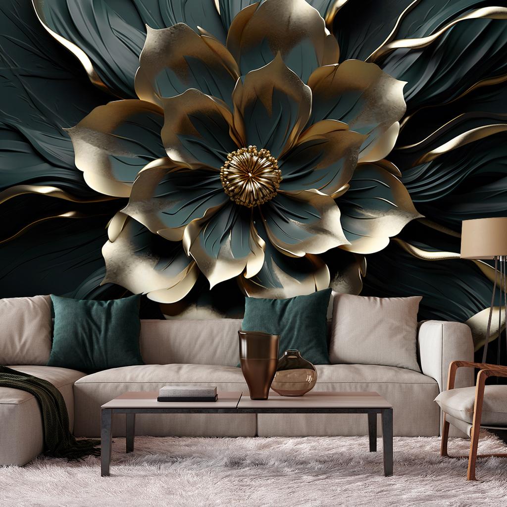 Wallpaper Gold Glamour Flower