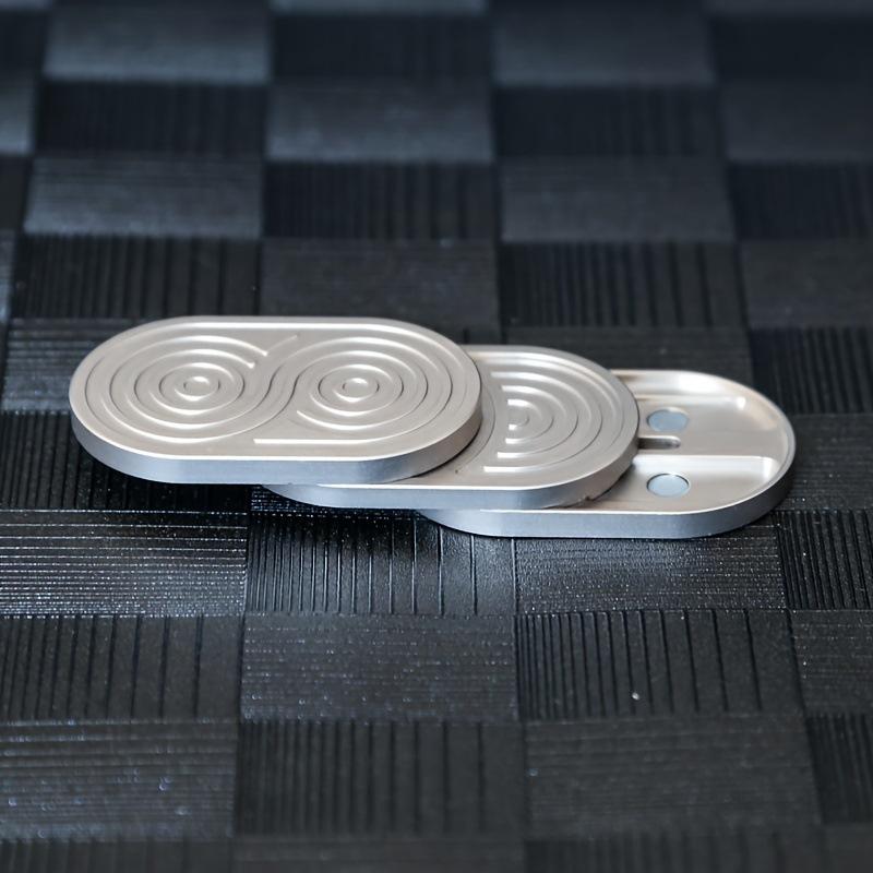 

Stainless Steel Fidget Magnetic Push Card Mechanical Slider Pushing Plate Haptic Coin EDC Sensory Toy Relieve Stress Relief серебряный