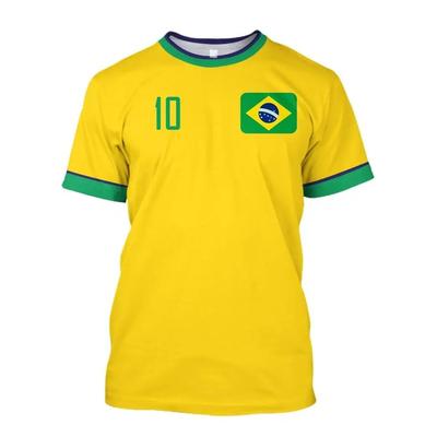 2026 New Brazil Football Jersey T Shirt Brazilian National Team Shirt Short Sleeve Crew Neck Casual Clothing Apparel
