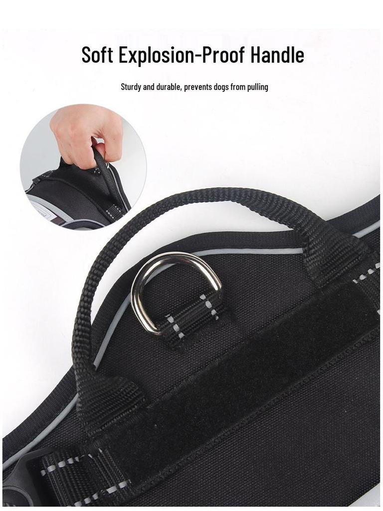 Reflective Anti-Shock Dog Harness with Leash, Oxford Cloth, for Large Dogs