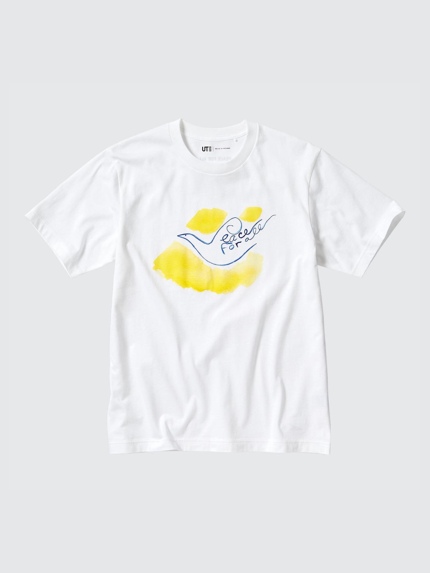 

Футболка Uniqlo Japan Peace For All с коротким рукавом, стандартный покрой, Инес Де Ла Фрессанж 00 WHITE/XL