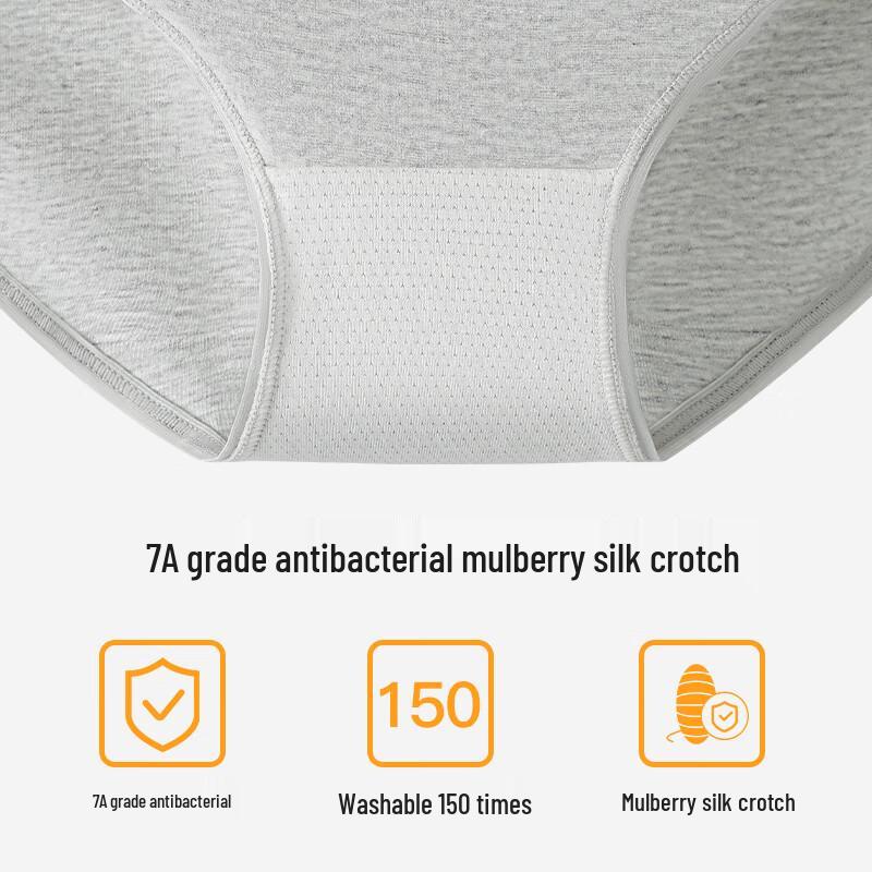 Langsha Women's Combed Cotton Antibacterial Seamless Sports Briefs 3-Pack