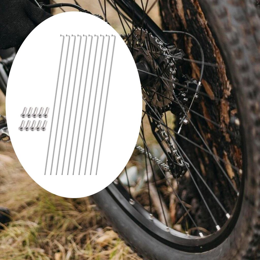 10Pcs Stainless Steel Bike Spokes 2mm Impact Resistance Part Repair with Spoke for Mountain