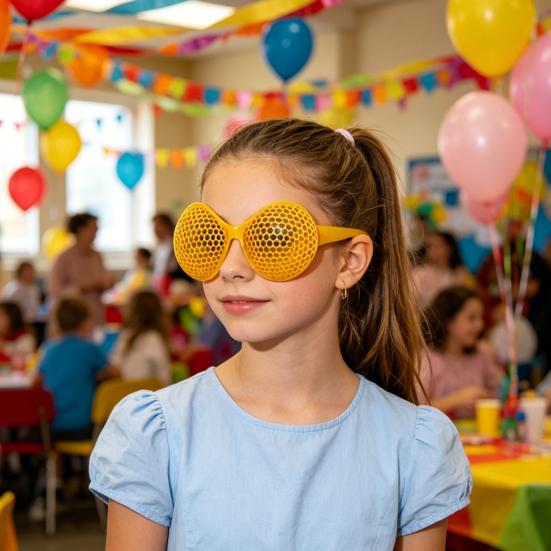 Nostalgie 3D Printed Insect Compound Eye Glasses, Adjustment Help Training Focus Fun Eyeglasses for Teens Adults Halloween Party Cosplay Novelty