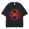 Spider Print Washed Vintage Tričko Hip Hop Unisex Dámské Tričko Harajuku Gotický Punk Bavlna Léto Volné Trička Streetwear Y2k