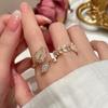 Fashion Personality Niche Design Premium Sense Tulip Female Summer Tide Ring Hypoallergenic Casual Everyday Dainty Minimalist Size Adjustable Ring