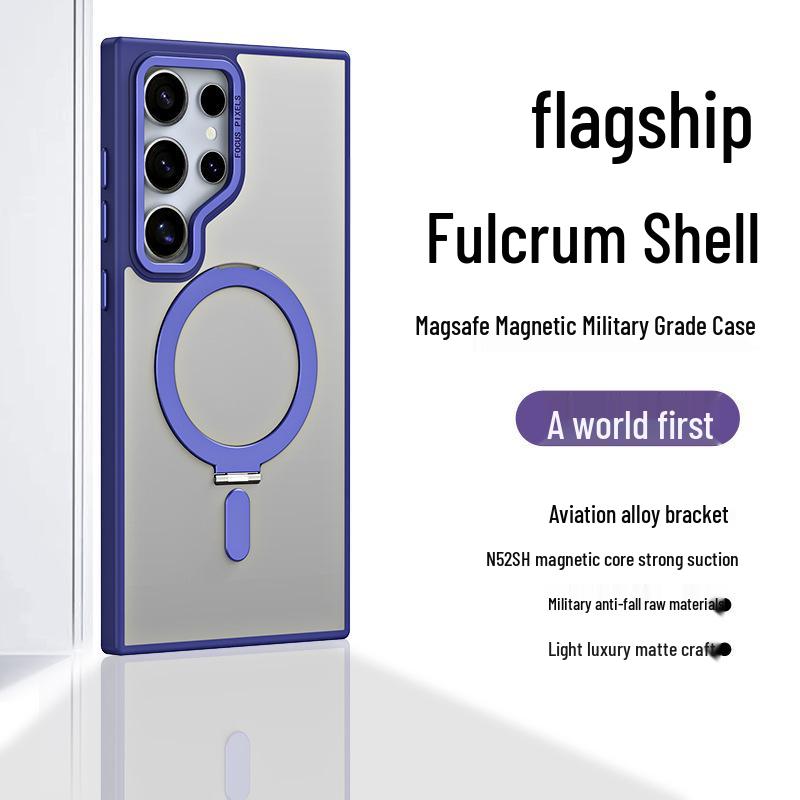 Samsung Galaxy S24 Ultra Magnetic Stand Case - Transparent, Anti-Drop Protection