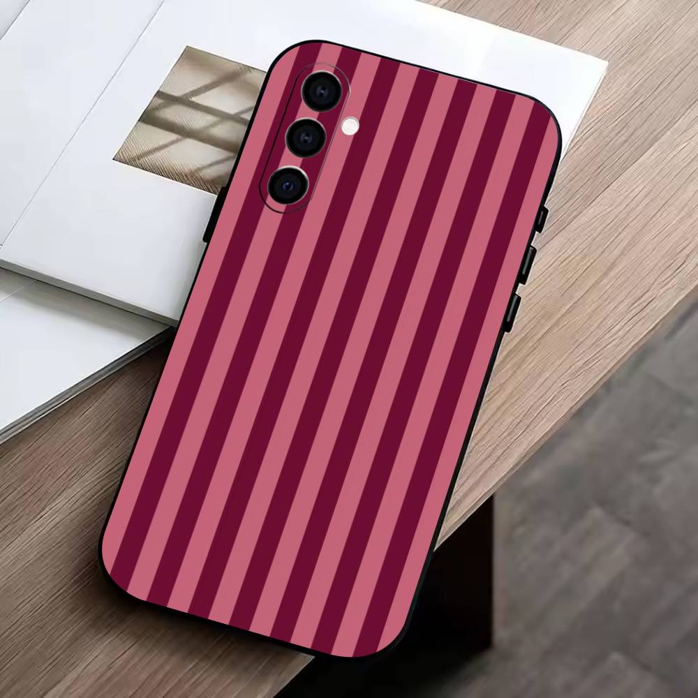 M-Multicolor Stripes Phone Case For Samsung Galaxy A73,A72,A71,A70,A53,A52,A51,Others Soft Black Cover