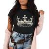 New Fashionable Retro Crown Printed Tshirt Casual Short Sleeved Suitable for Womens Daily Tshirt In All Seasons