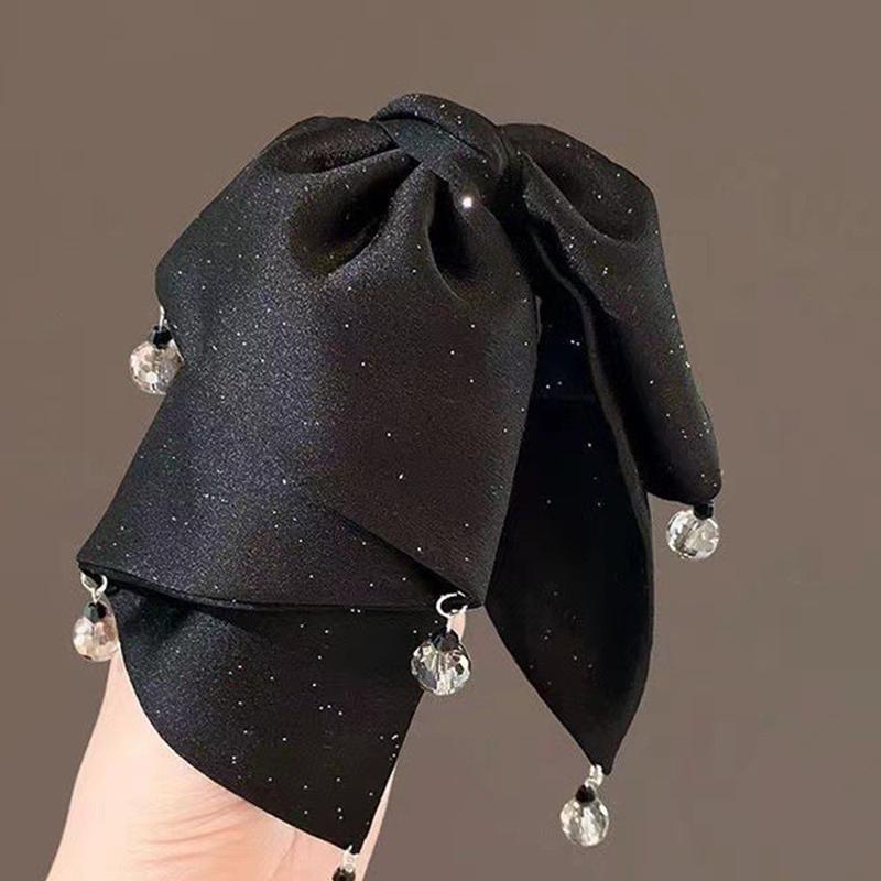 Multi-Layer Bow Bead Ponytail Clip Women French Elegant Hair Clips Hair Accessories