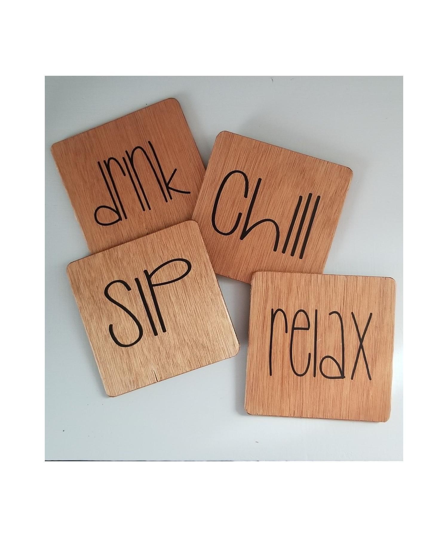 

Деревянная узорчатая головоломка Mdf Coaster Set of 4 10x10 Cm Desktop Decoration Item