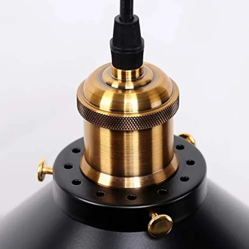 1/2/3 Heads Black Modern Design Pendent Ceiling Light Vintage Hanging Lampshade for Home Living Room Kitchen Decorative Lighting