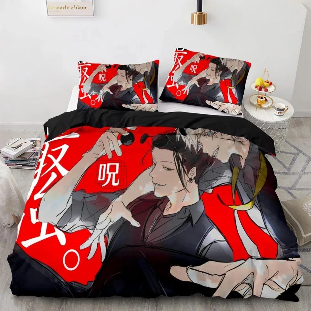 Anime Famous Jujutsu Kaisen Bedding SetBoy&Girl Duvet Cover Pillow Case Gift Home Bedroom Quilt Set Large King 260X220Cm