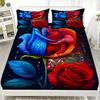 1PC Floral Bed Sheet Soft Polyester Digital Print Fitted Sheet Without Pillowcase Anniversary Decor Gift For Women Bed Linen