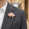 Colorful Peony Flower Brooches Vintage Metal Corsage Ornament  Coat Accessories