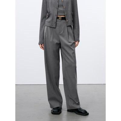 PEACEBIRD Women's Wide-Leg Pleated Casual Pants