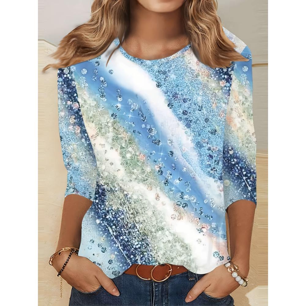 

Женская футболка, 3D-печать, круглый вырез, короткий рукав, повседневная, легкий топ, свежий, хип-хоп, большой размер, модный XL